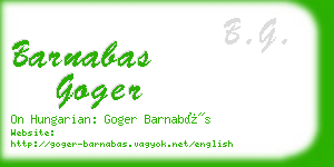 barnabas goger business card